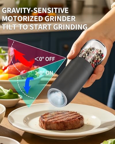 Gravity Electric Salt and Pepper Grinder Set (2 Count)