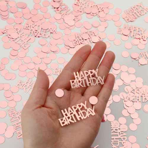 Rose Gold Happy Birthday Confetti for Table Decorations
