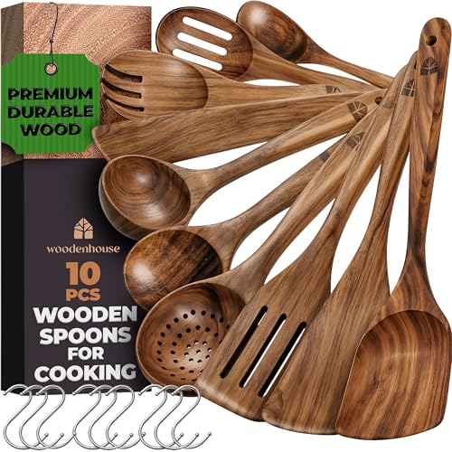 Wooden Spoons for Cooking 10 Pcs (10 Count)