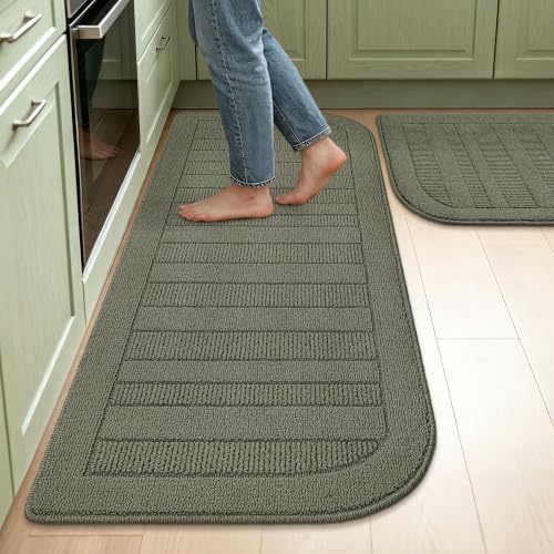 Kitchen Rugs Set of 2 Non Slip Washable 24"x36"+24"x60" (16 Sq Ft)
