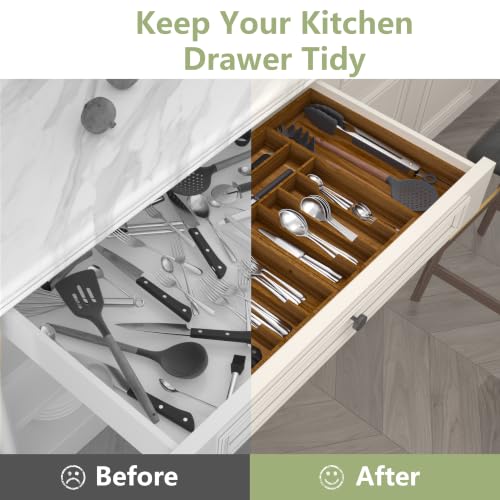Extra Large Silverware Drawer Organizer