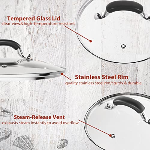 10.25 Inch Tempered Glass Lid Compatible with 10