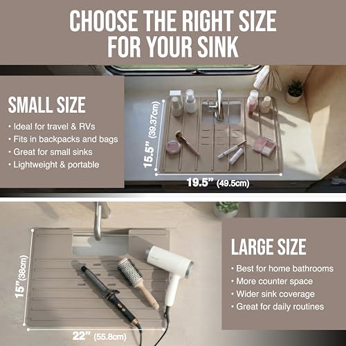Travel Size Bathroom Sink Cover for Counter Space