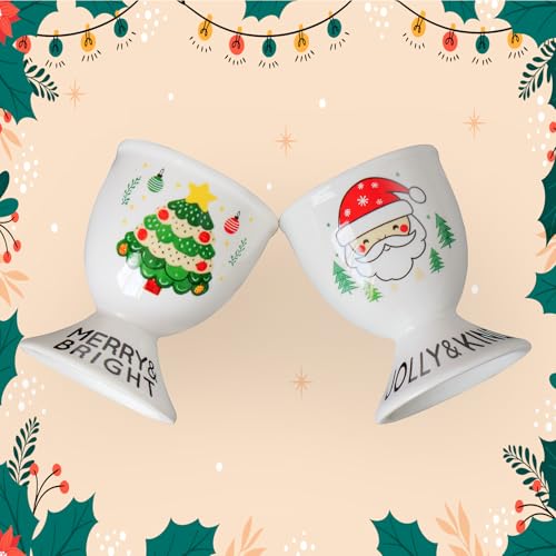 Christmas Ceramic Egg Cups (2 Count)