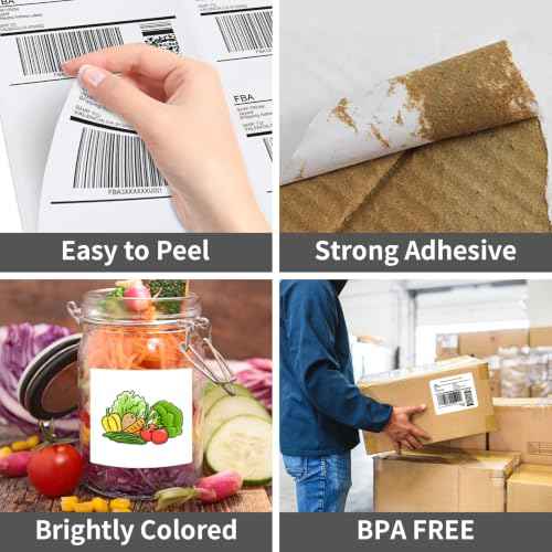 6 up 3-1/3" x 4" Sticker Labels Shipping Address Labels for Laser & Inkjet Printer, 200 Sheets, Total 1200 Labels (600 Count)