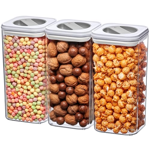 Carol - 112-Ounce Acrylic Canister (Set of 3), Plastic Airtight Food Container, Stackable for Pantry Storage, BPA-Free and Shatter-Proof, Perfect for Home and Commercial Use (3 Count)
