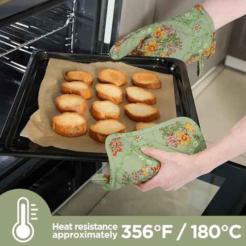 Oven Gloves Heat Resistant Potholder Set Oven Gloves with Anti (2 Count)