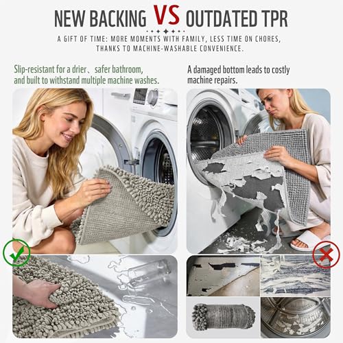 Long Bathroom Rugs Non Slip Washable 44x24 Inch