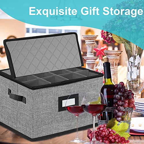 Quilted Wine Glass Storage Box