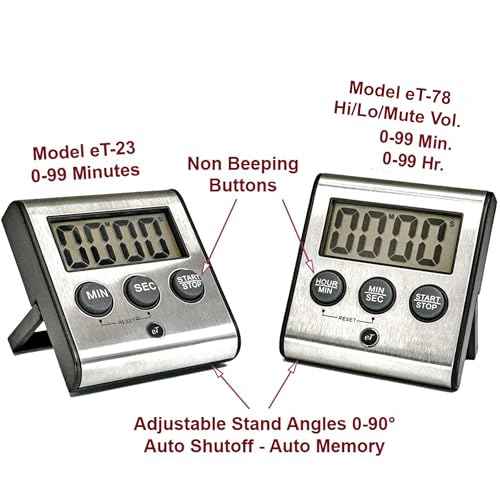 Elegant Digital Kitchen Timer Stainless Steel