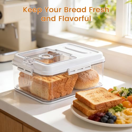 Bread Box for Homemade Bread for Kitchen Counter Airtight (2 Count)