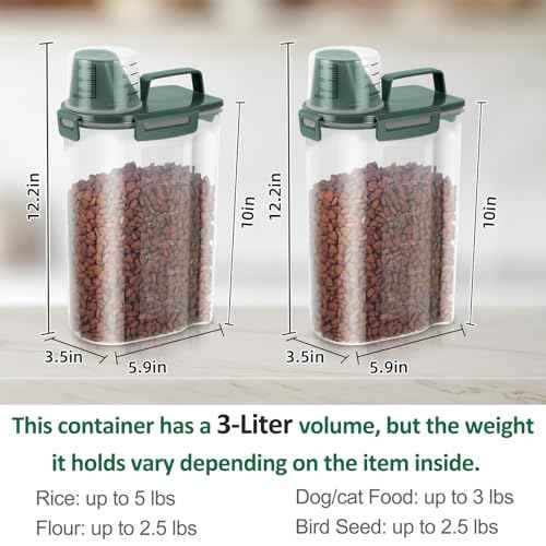 2 Pack 3 Lbs Pet Dog Cat Food Storage Containers for Travel (2 Count)