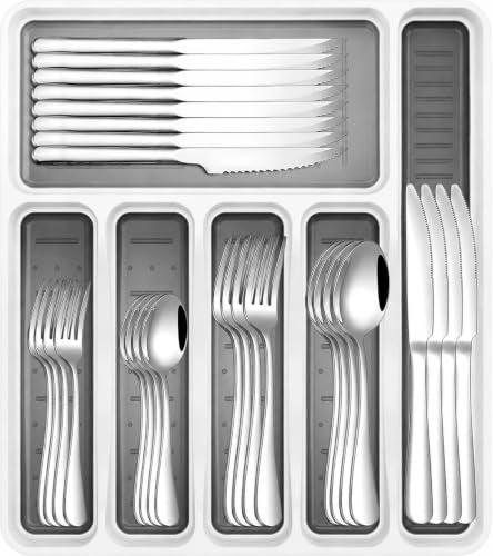 49PCS Silverware Set with Organizer (59.98 Count)