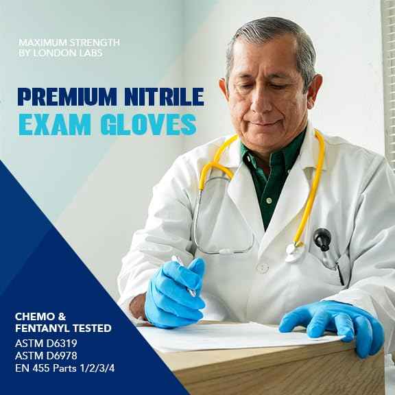 Sky Blue 5 Mil Nitrile Exam Gloves Disposable Latex Free