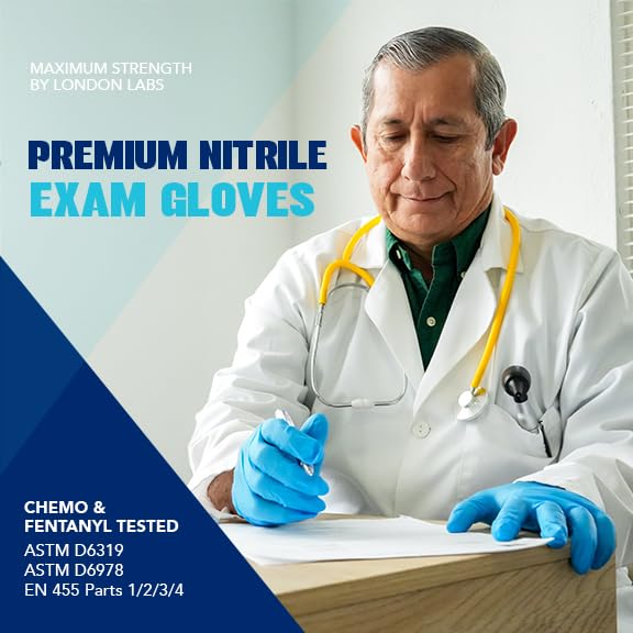 Sky Blue 5 Mil Nitrile Exam Gloves Disposable Latex Free