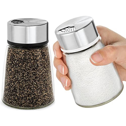 Salt and Pepper Shakers Set with Adjustable Pour Holes (2 Count)