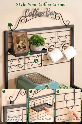Rolling Coffee Bar Cart for Small Spaces