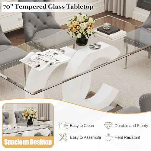 7 Piece Glass Dining Table Set for 6 (7 Count)