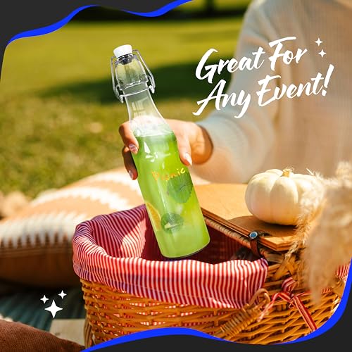 12 Oz Swing Top Glass Bottles with Airtight Lid 12 Pack Bundle (12 Count)
