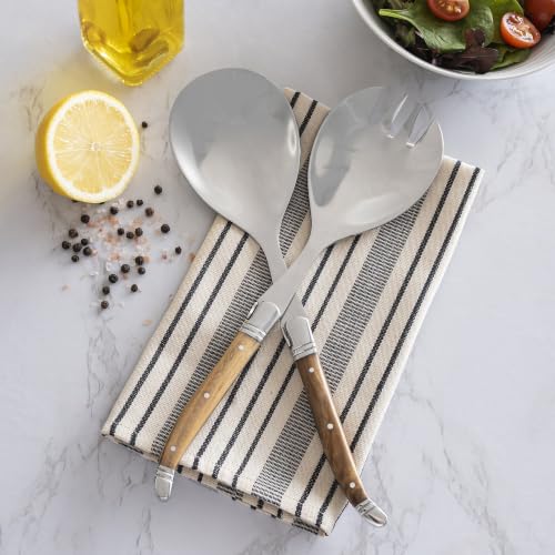 Laguiole 2 Piece Olive Wood Salad Server Set