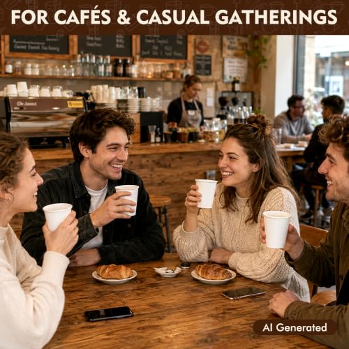 8 oz 500 Pack Coffee Cups White Paper Cups (500 Count)