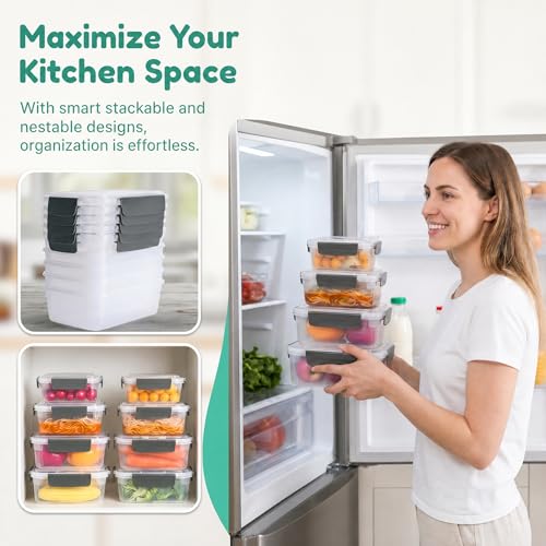 7cup Plastic Food Storage Containers With Lids For Leftover