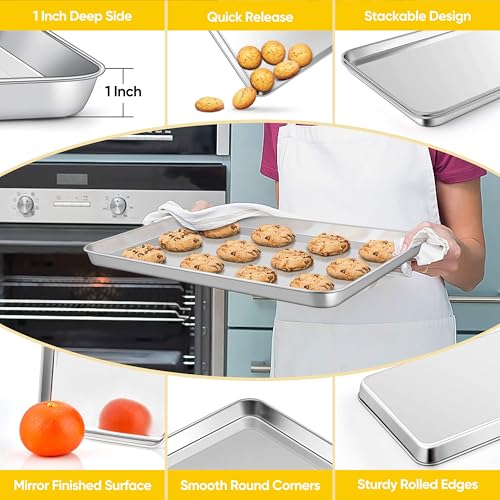 16x12 Inches Stainless Steel Jelly Roll Pan (2 Count)