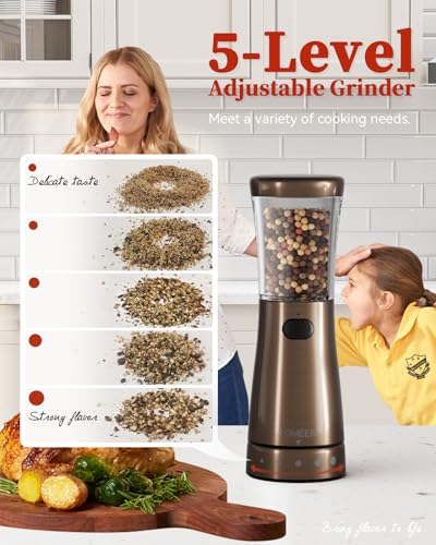 Electric Salt and Pepper Grinder Set with Storage Base (2 Count)