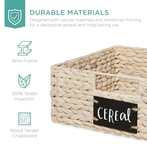 Set of 4 13x12in Water Hyacinth Pantry Baskets (4 Count)