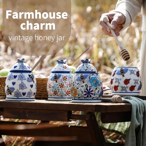 10oz Spring Delight Handmade Ceramic Honey Jar (10 Fl Oz)