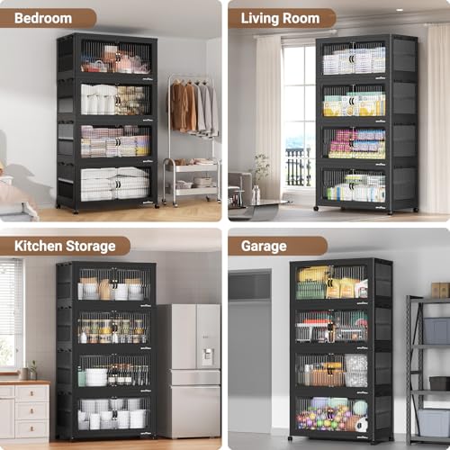 800Qt Extra Large Stackable Storage Bins with Lid (4 Count)