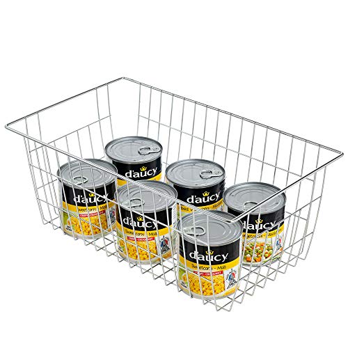 Farmhouse Freezer Bastets Organizer Bin Large Metal Wire Food Storage Organizer Bin Basket (3 Count)