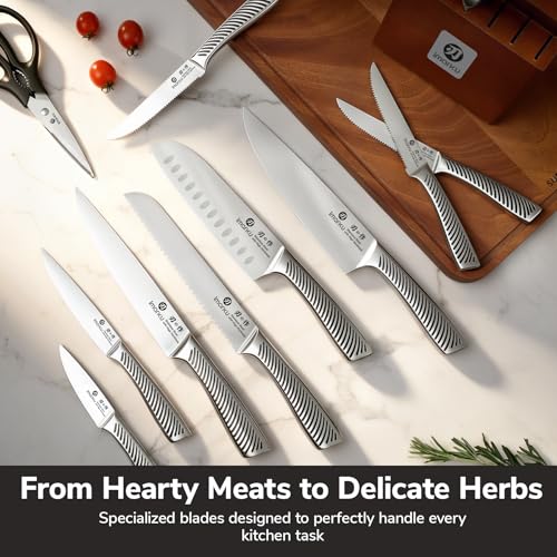 14 Piece Japanese Gyutou Stainless Steel Kitchen Knife Set (14 Count)