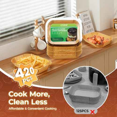 420PCS Air Fryer Liners Disposable 8.0" x 5.5" for Ninja Dual Zone (420 Count)