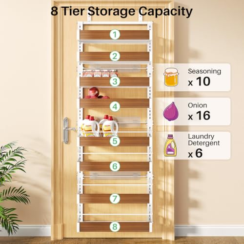 8 Tiers Wooden Over the Door Organizer