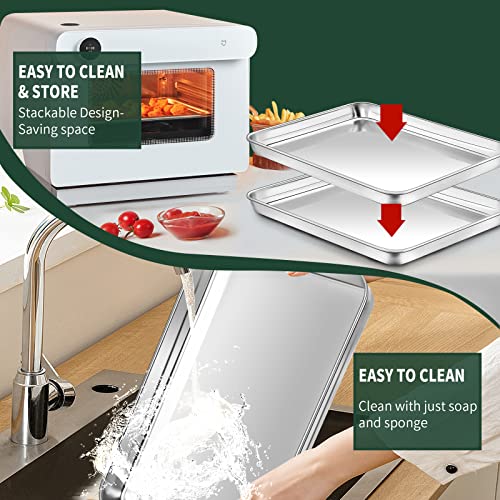 Small Baking Sheet with Rack Set [2 Cookie Sheets + 2 Baking Racks]