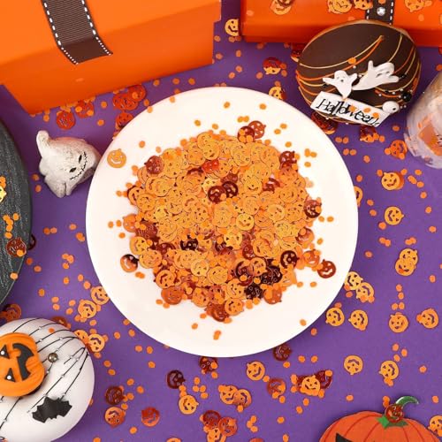 Halloween Pumpkin Confetti Table Decorations