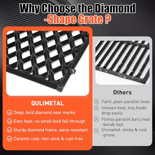 17.5" Dual Sided Diamond Sear Grill Grates for Weber Spirit 200 Series