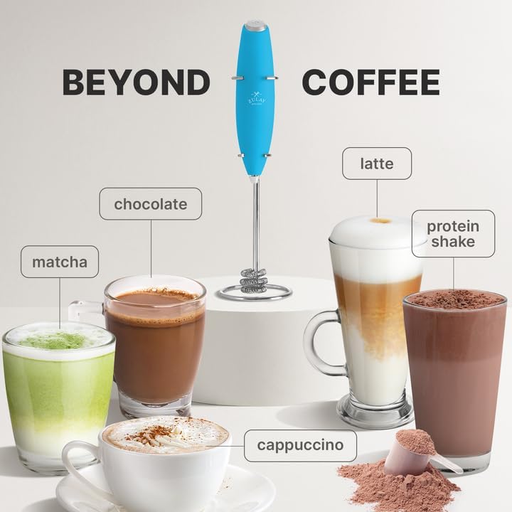 Zulay Kitchen Milk Frother with Patented Tornado Triple Whisk – Handheld Foam Maker for Coffee, Lattes, Matcha & Hot Chocolate – Rich, Creamy Froth in Seconds - - Culinary Roots