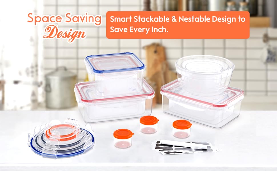 40 PCS Food Storage Containers with Lids (50 Count)