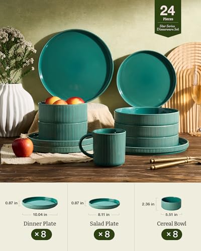 Stoneware Dinnerware Sets for 8 (24 Count)
