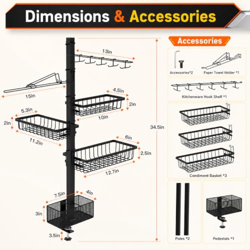 Griddle Caddy for Blackstone Griddle Accessories with Powder Coating