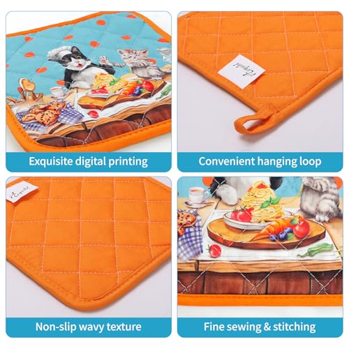 Cute Cat Oven Mitts and Pot Holders Set (2 Count)