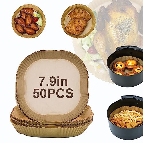 Air Fryer Disposable Paper Liners 50pcs 7.9 inch Square Parchment Paper Liner for Baking Roasting Fit 5
