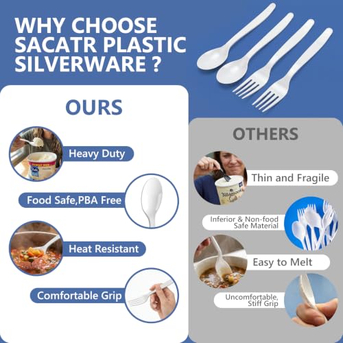 1000 Count White Plastic Spoons Heavy Duty