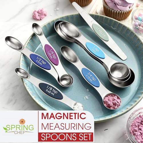 Stainless Steel 8 Magnetic Measuring Spoons Set (8 Count)