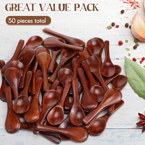 50 Pcs Small Wooden Spoons (50 Count)