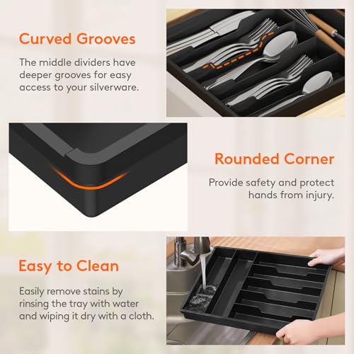 Silverware Drawer Organizer Tray
