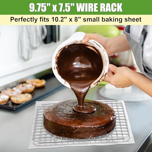 9.75"x7.5" Stainless Steel Cooling Rack Set Fit 10x8 Inch Sheet Pan