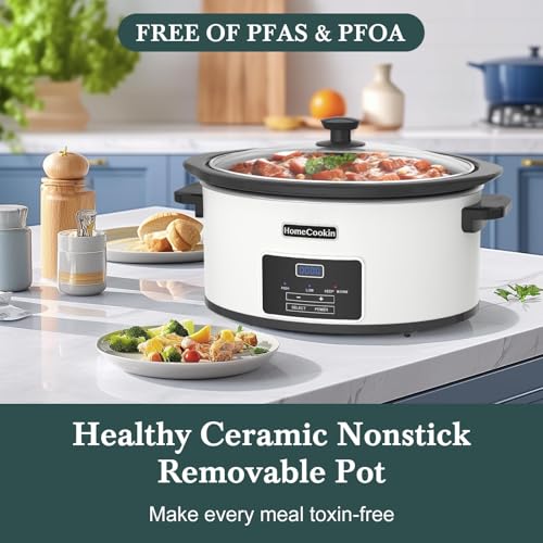7 Quart Programmable Slow Cooker with Timer Keep Warm